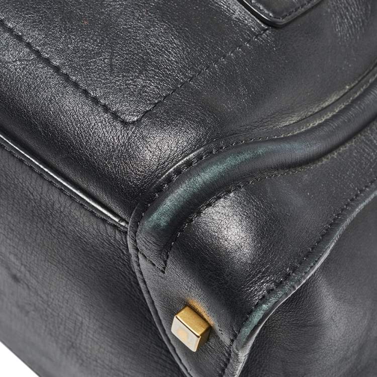 Pre Owned Celine Black Leather Mini Luggage Tote