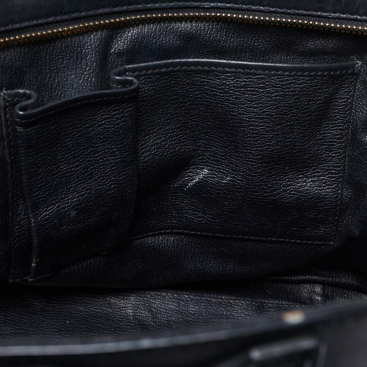 Pre Owned Celine Black Leather Mini Luggage Tote