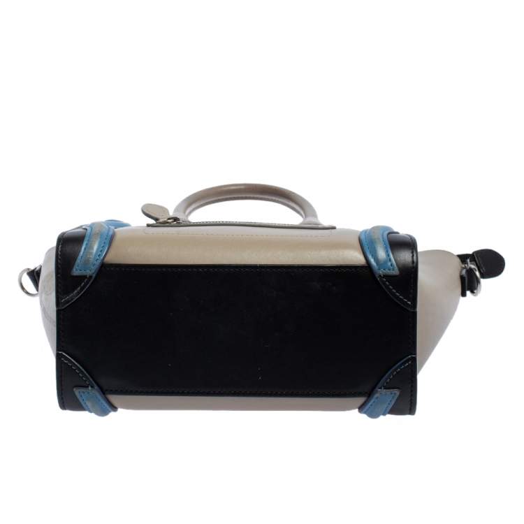 مملوكة مسبقًا Celine Tri Color Leather Nano Luggage Tote
