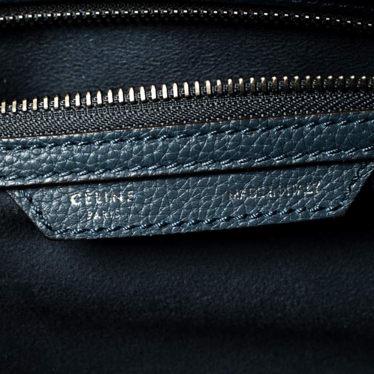 Pre Owned Céline Blue Leather Mini Luggage Tote
