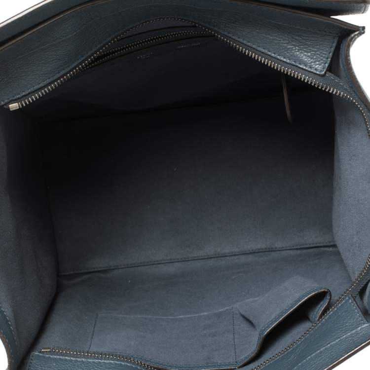 Pre Owned Céline Blue Leather Mini Luggage Tote