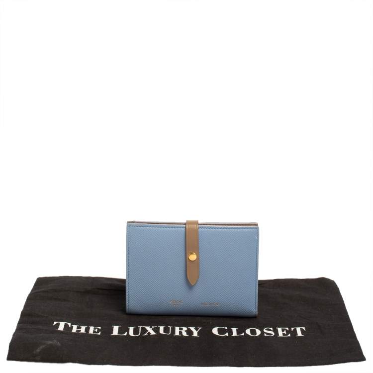 مملوكة مسبقًا Celine Blue/Brown Leather Multifunction Strap Wallet