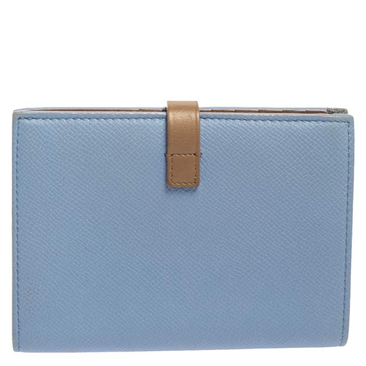 مملوكة مسبقًا Celine Blue/Brown Leather Multifunction Strap Wallet