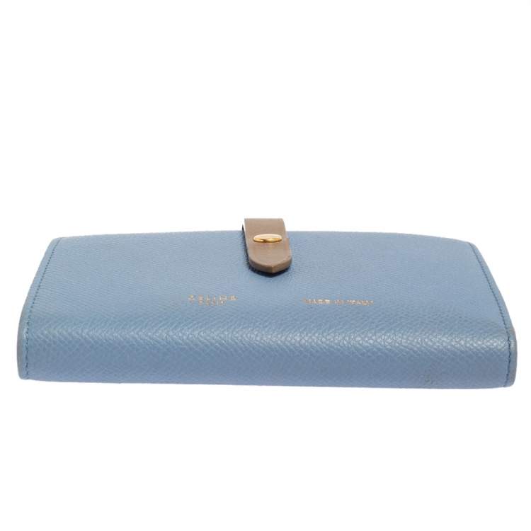 مملوكة مسبقًا Celine Blue/Brown Leather Multifunction Strap Wallet