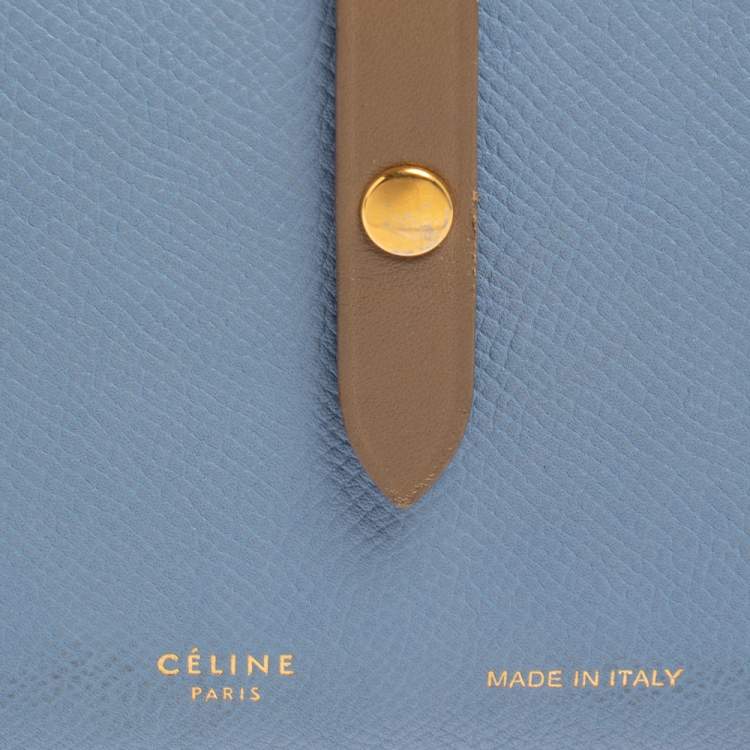 مملوكة مسبقًا Celine Blue/Brown Leather Multifunction Strap Wallet