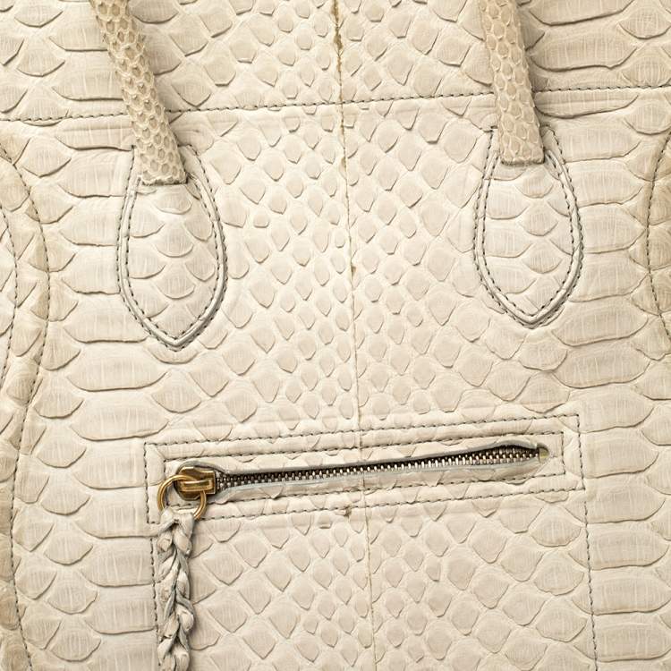 Pre Owned Celine Grey Python Medium Phantom Luggage Tote