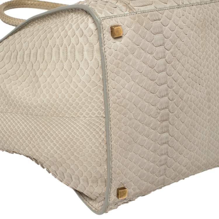 Pre Owned Celine Grey Python Medium Phantom Luggage Tote