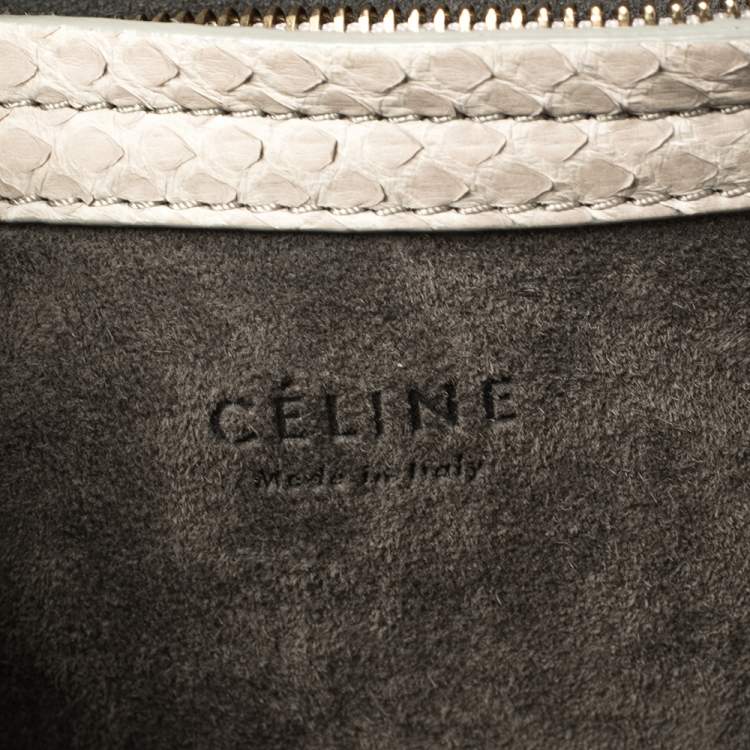 Pre Owned Celine Grey Python Medium Phantom Luggage Tote