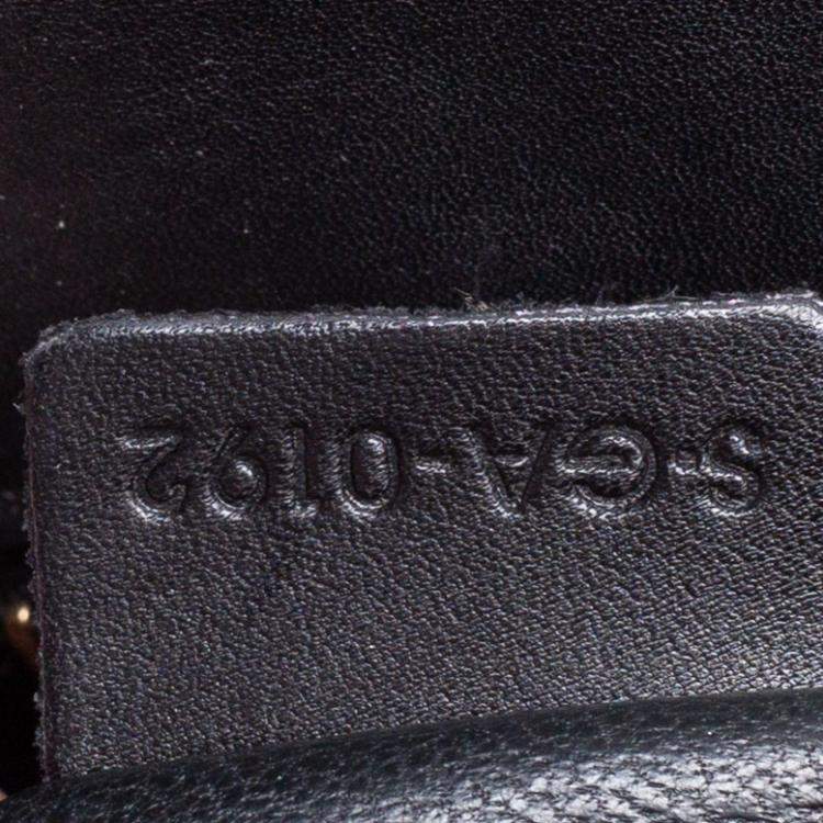 Pre Owned Celine Black/Beige Python and Leather Mini Luggage Tote