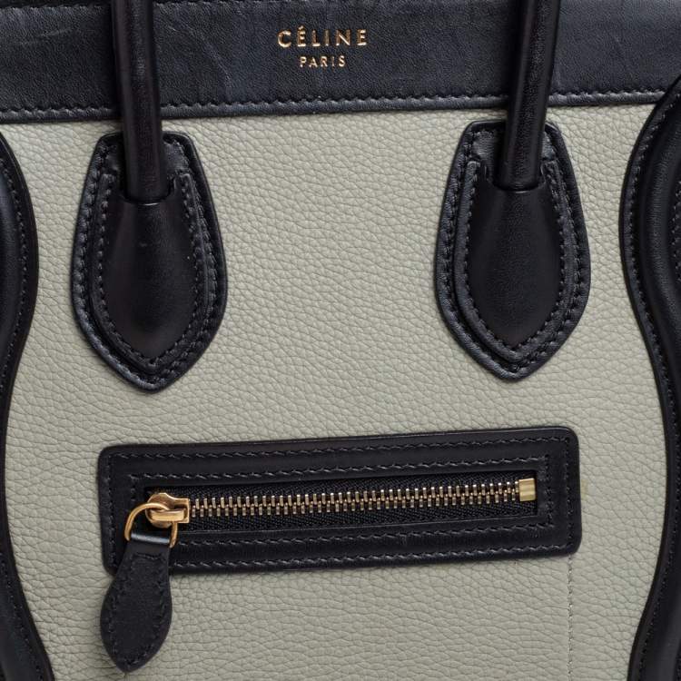 Pre Owned Celine Tri Color Leather and Nubuck Nano Luggage Tote