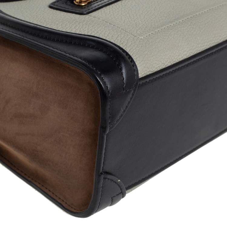 Pre Owned Celine Tri Color Leather and Nubuck Nano Luggage Tote