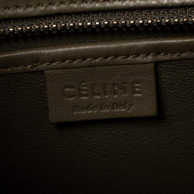 Pre Owned Céline Olive Green Leather Nano Luggage Tote