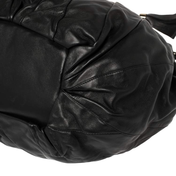 Pre Owned Celine Black Leather Large Bittersweet Hobo