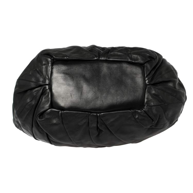 Pre Owned Celine Black Leather Large Bittersweet Hobo