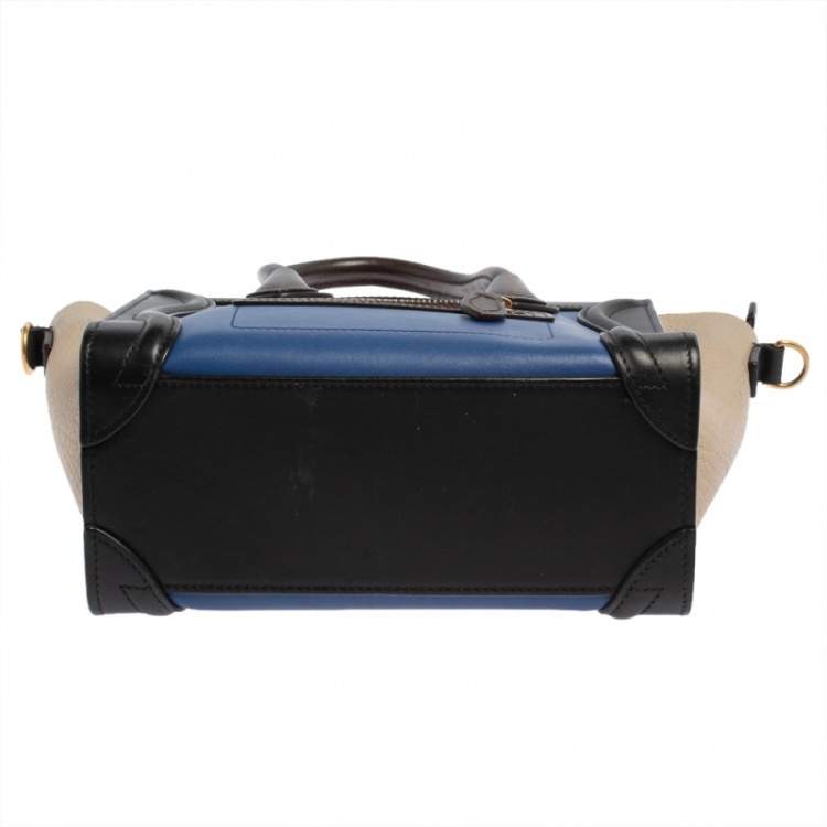 Pre Owned Céline Tri Color Leather Nano Luggage Tote