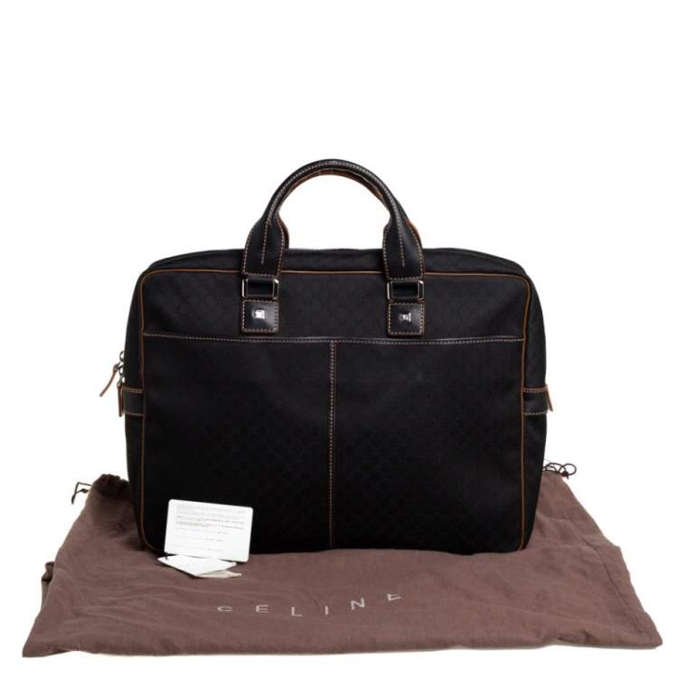 Pre Owned Celine Black Macadam Pattern Canvas Document Briefcase