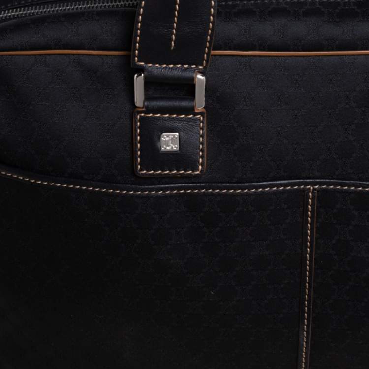 Pre Owned Celine Black Macadam Pattern Canvas Document Briefcase