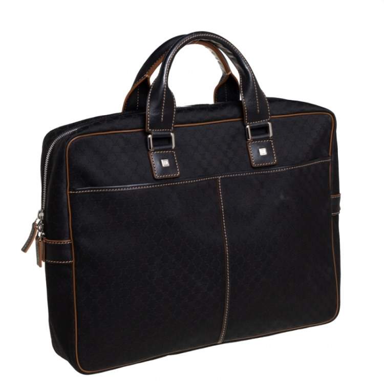 Pre Owned Celine Black Macadam Pattern Canvas Document Briefcase
