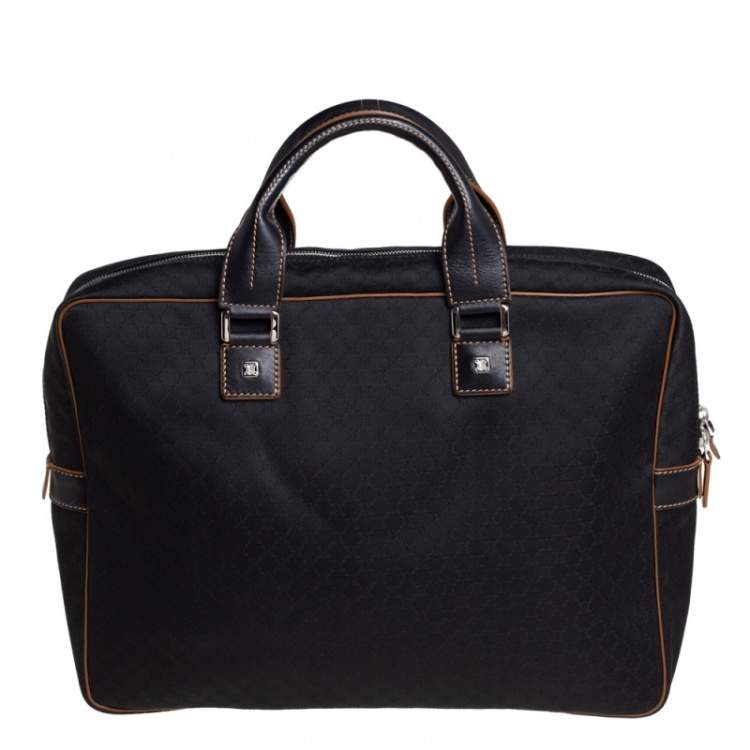 Pre Owned Celine Black Macadam Pattern Canvas Document Briefcase