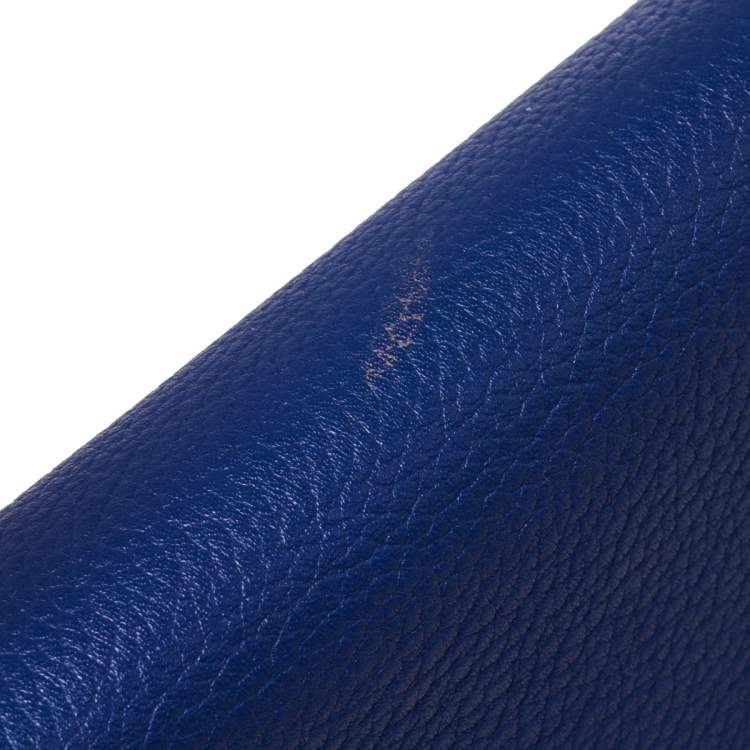 Pre Owned Céline Blue Suede and Leather Mini Trapeze Top Handle Bag