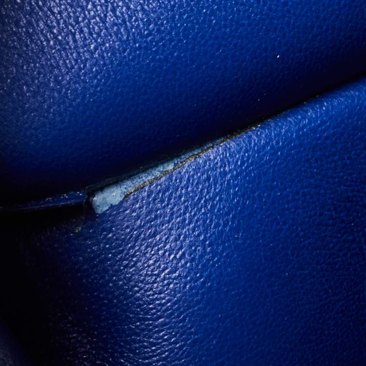 Pre Owned Céline Blue Suede and Leather Mini Trapeze Top Handle Bag