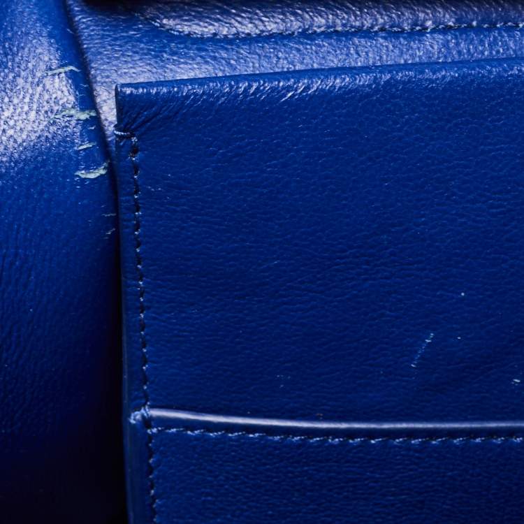 Pre Owned Céline Blue Suede and Leather Mini Trapeze Top Handle Bag