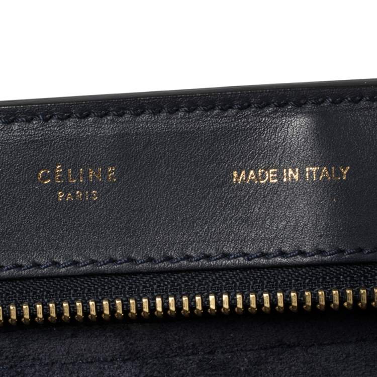 Pre Owned Celine Tri Color Leather and Suede Large Trapeze Bag