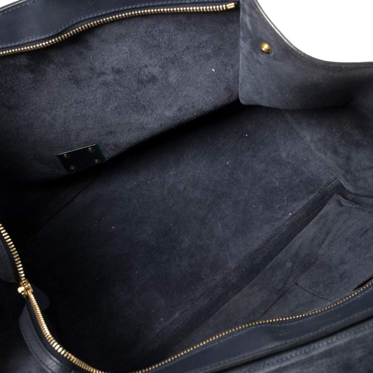 Pre Owned Celine Tri Color Leather and Suede Large Trapeze Bag