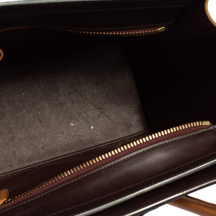 Pre Owned Celine Multicolor Leather Micro Luggage Tote
