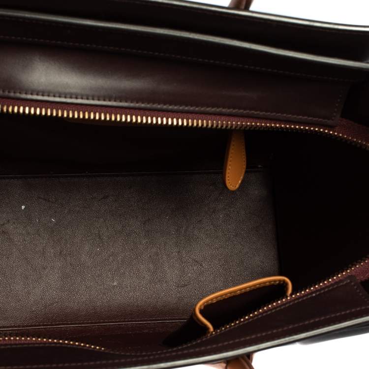 Pre Owned Celine Multicolor Leather Micro Luggage Tote