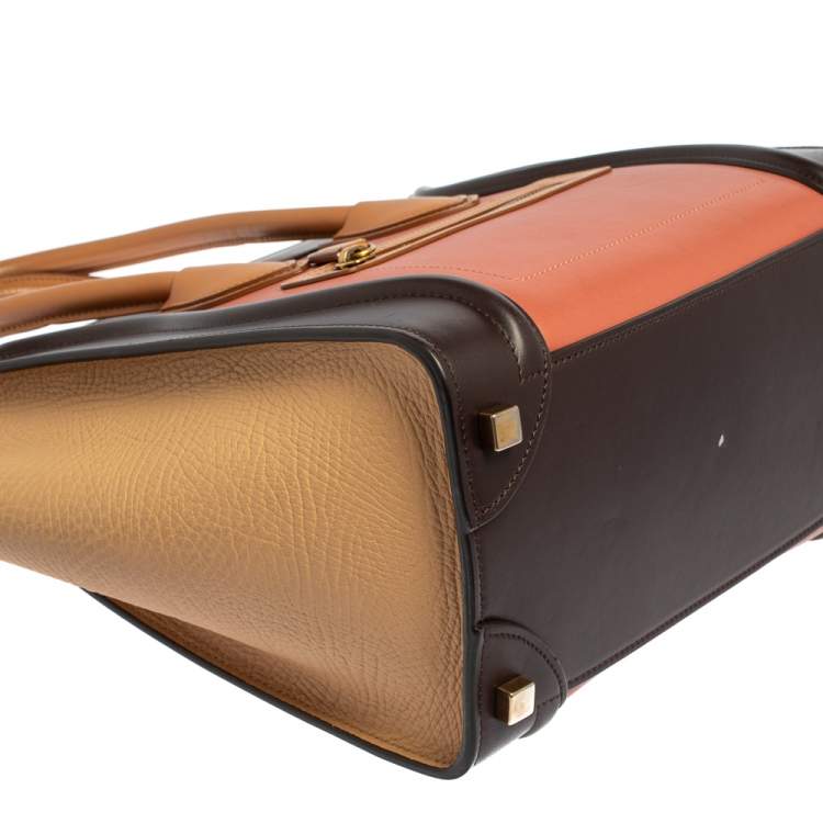 Pre Owned Celine Multicolor Leather Micro Luggage Tote
