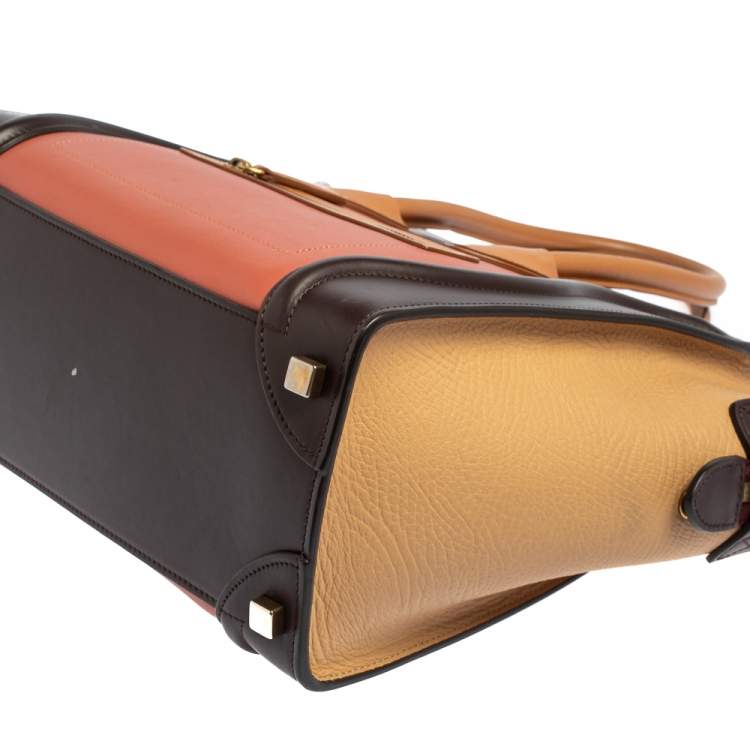 Pre Owned Celine Multicolor Leather Micro Luggage Tote