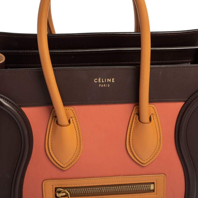 Pre Owned Celine Multicolor Leather Micro Luggage Tote