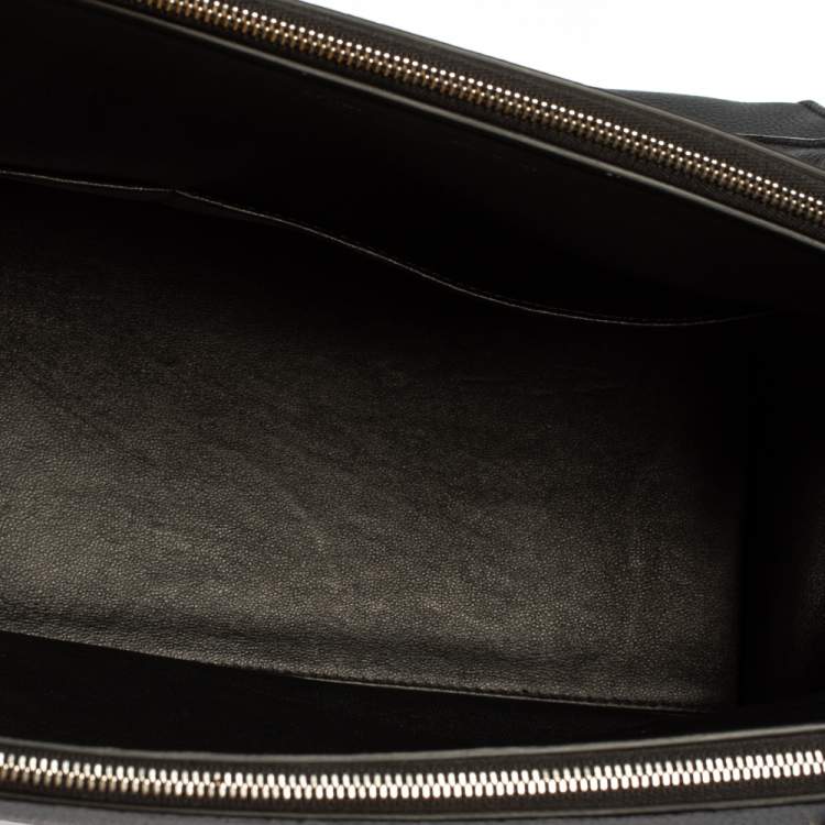 Pre Owned Celine Black Leather and Suede Medium Trapeze Top Handle Bag