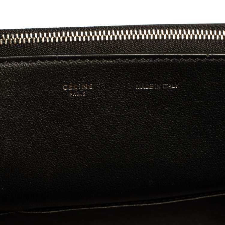 Pre Owned Celine Black Leather and Suede Medium Trapeze Top Handle Bag