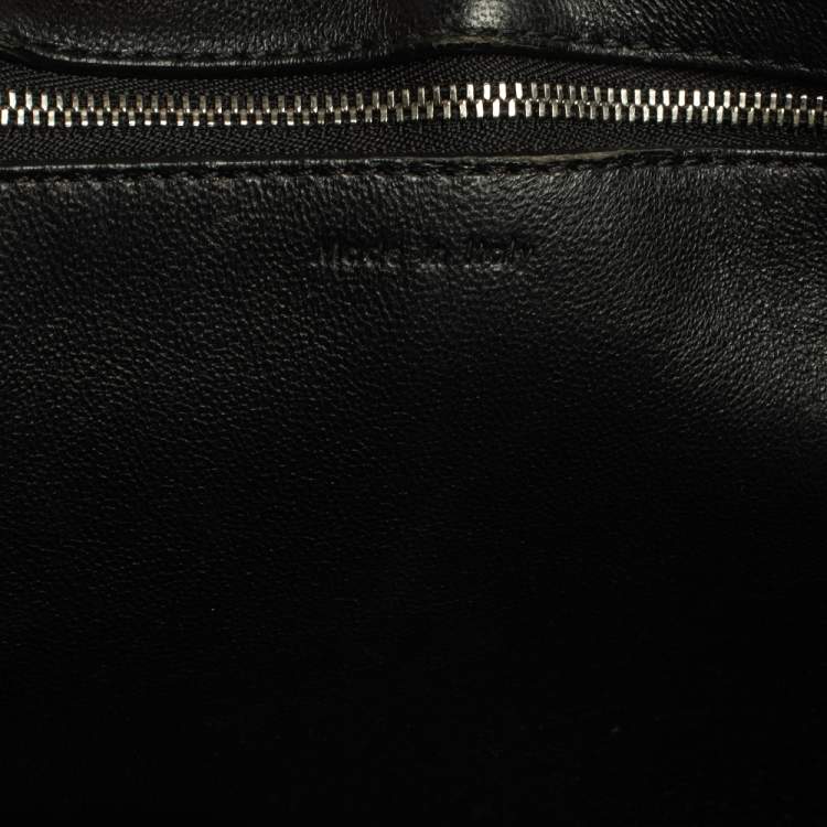 مملوكة مسبقًا Celine Black/White Leather Medium Edge Top Handle Bag