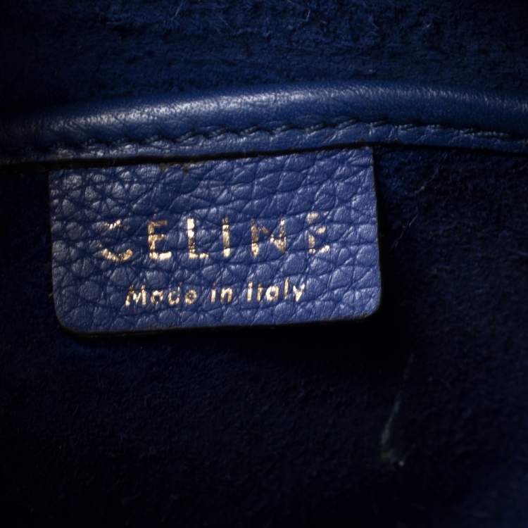 Pre Owned Céline Blue Leather Nano Luggage Tote