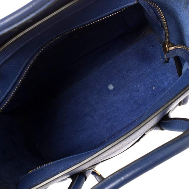 Pre Owned Céline Blue Leather Nano Luggage Tote