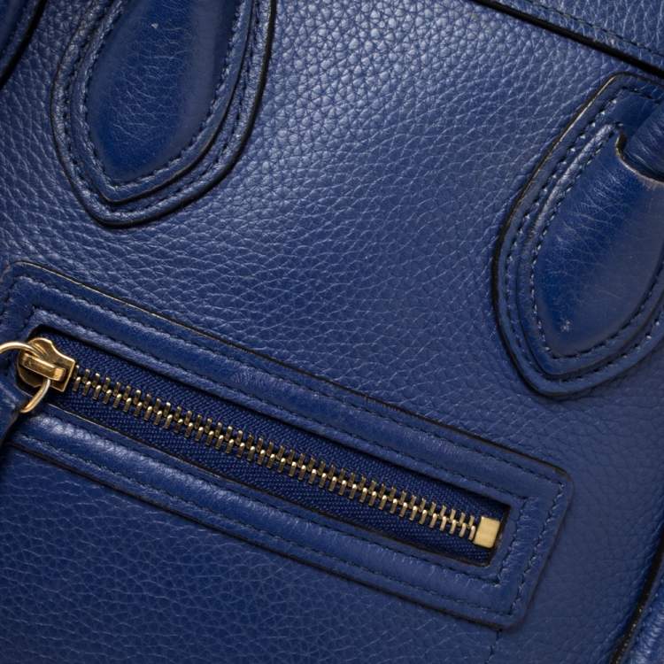 Pre Owned Céline Blue Leather Nano Luggage Tote