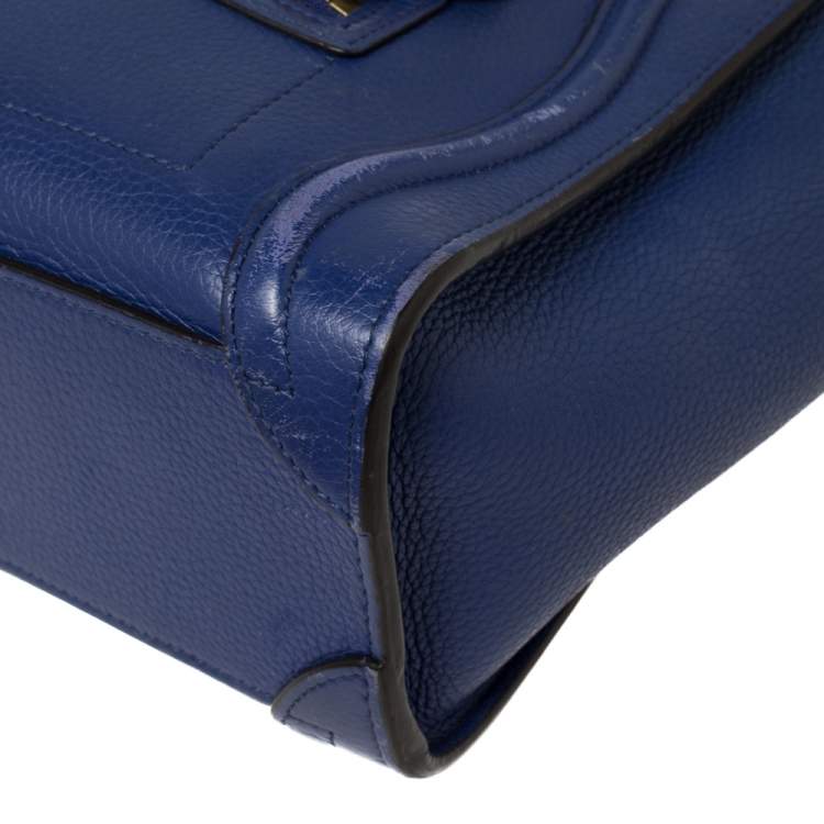 Pre Owned Céline Blue Leather Nano Luggage Tote