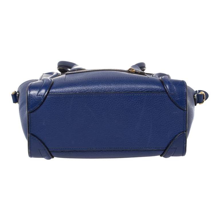 Pre Owned Céline Blue Leather Nano Luggage Tote