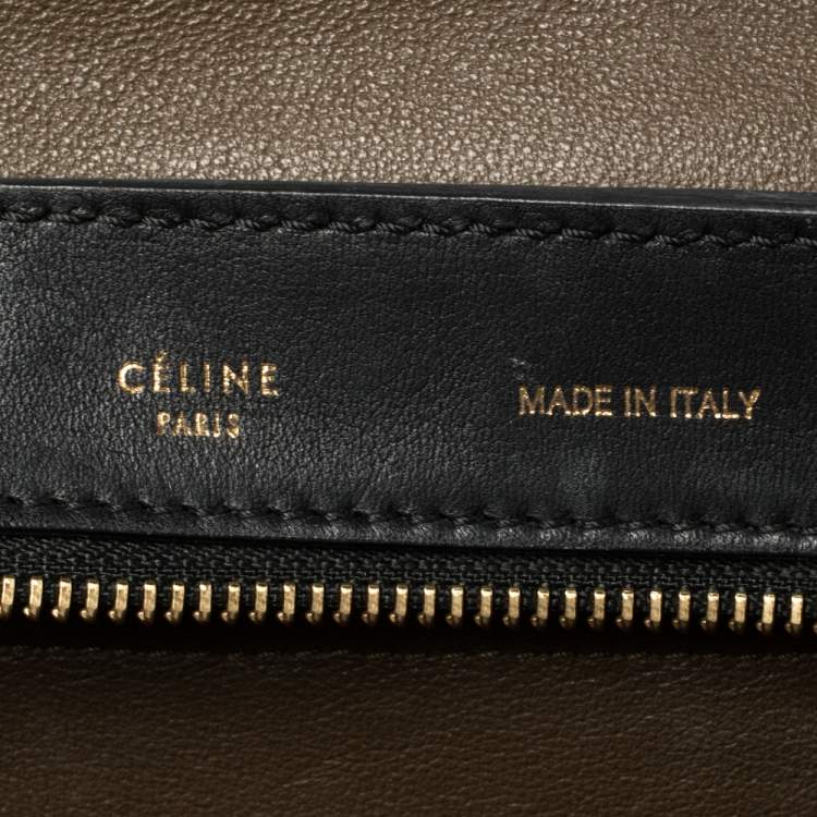 Pre Owned Celine Tricolor Leather and Suede Medium Trapeze Top Handle Bag