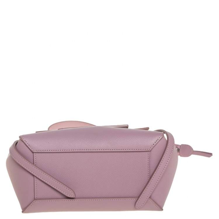 Pre Owned Celine Pink Leather Nano Belt Top Handle Bag
