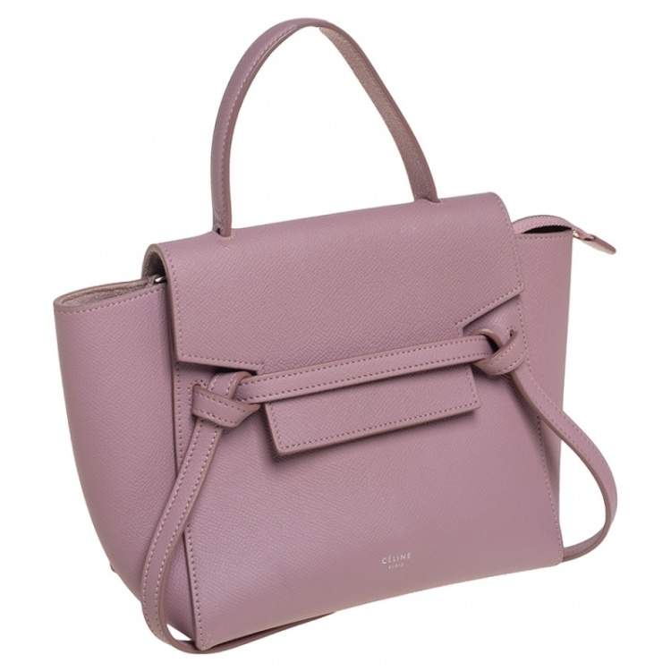 Pre Owned Celine Pink Leather Nano Belt Top Handle Bag