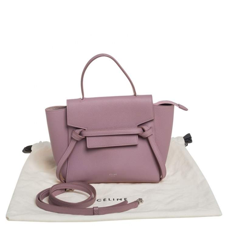 Pre Owned Celine Pink Leather Nano Belt Top Handle Bag