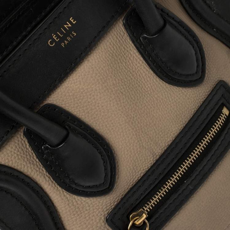 Pre Owned Céline Tri Color Leather Nano Luggage Tote