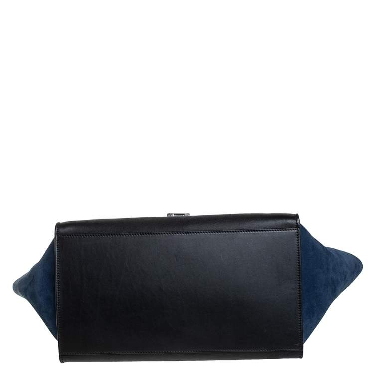 مملوكة مسبقًا Celine Tricolor Leather and Suede Large Trapeze Top Handle Bag