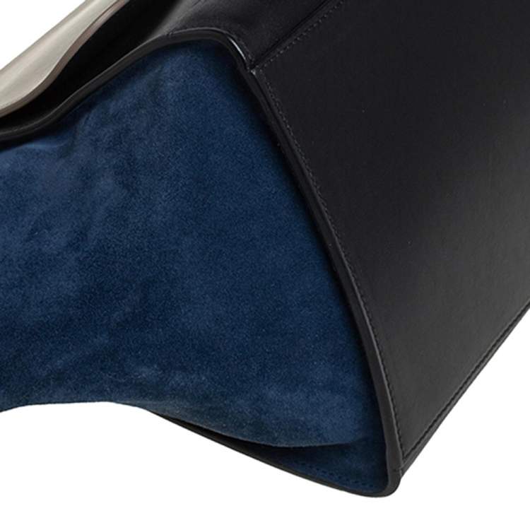 مملوكة مسبق�ًا Celine Tricolor Leather and Suede Large Trapeze Top Handle Bag