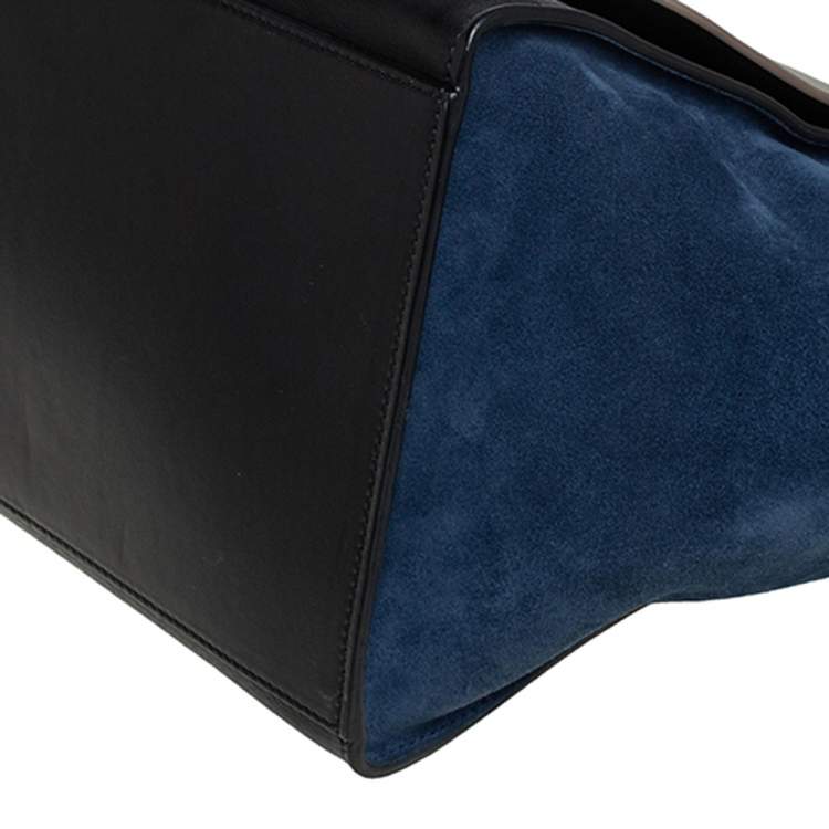 مملوكة مسبقًا Celine Tricolor Leather and Suede Large Trapeze Top Handle Bag