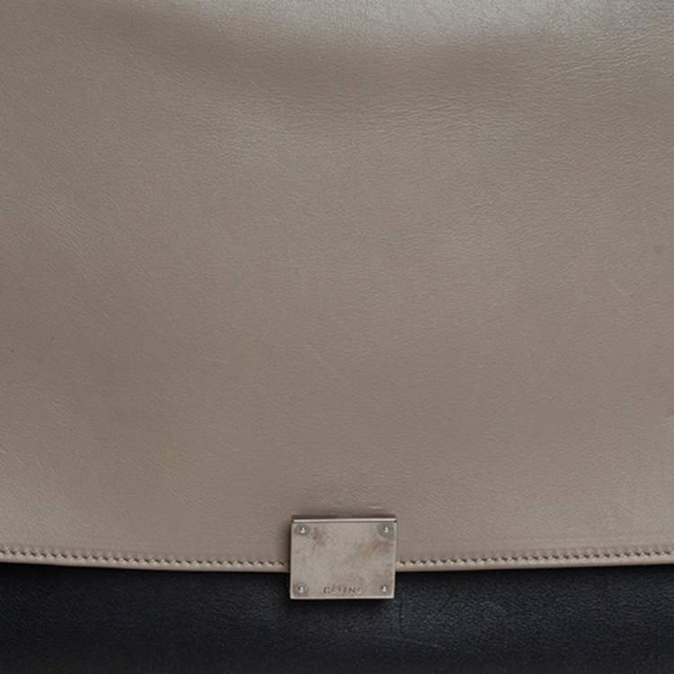 مملوكة مسبقًا Celine Tricolor Leather and Suede Large Trapeze Top Handle Bag